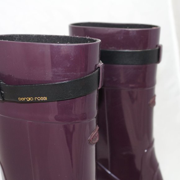 Sergio Rossi Heeled Rain Rubber Boots - Picture 4 of 7